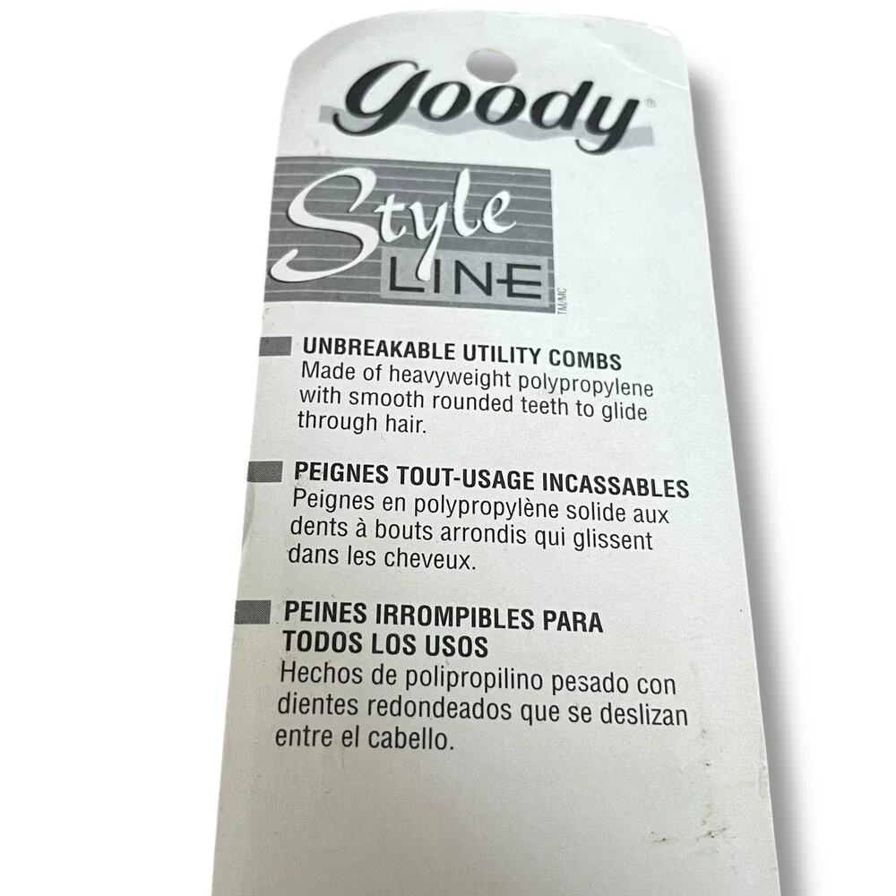 VTG Goody Style Line 1994 Unbreakable 7” Hair Combs New Sealed Pink & Purple NOS